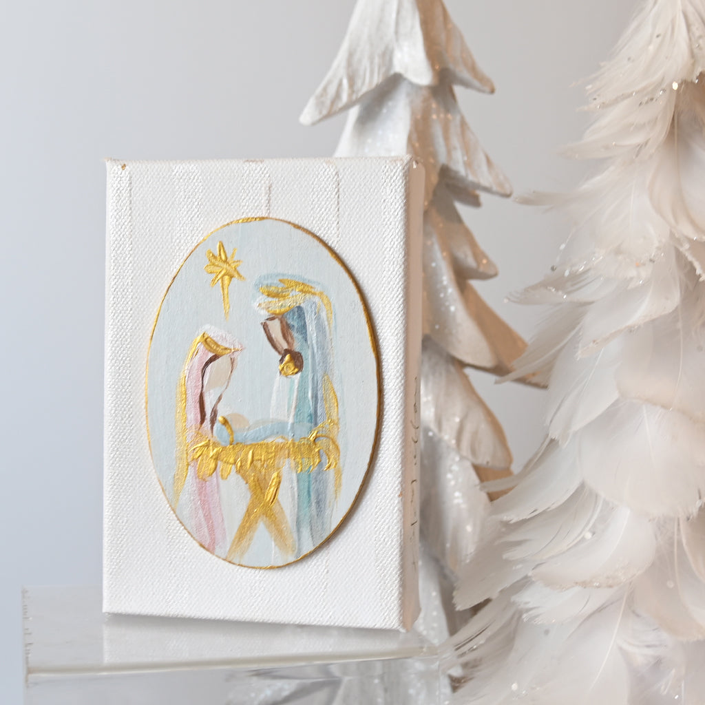 Handpainted Holy Family Canvas - TheMississippiGiftCompany.com