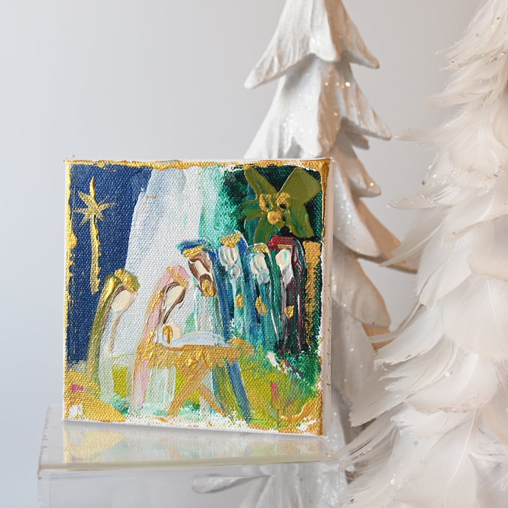 Handpainted Nativity Canvas - TheMississippiGiftCompany.com