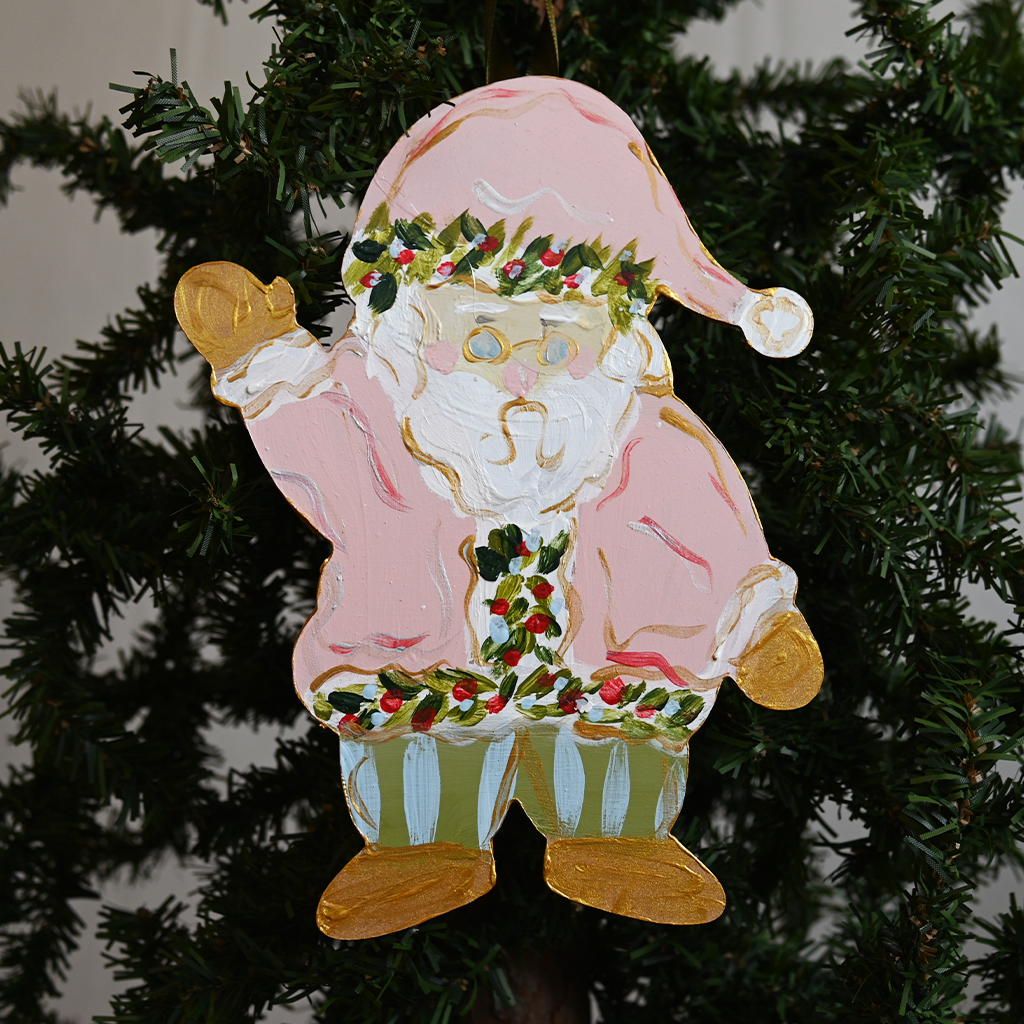 Pink Santa Ornament - TheMississippiGiftCompany.com