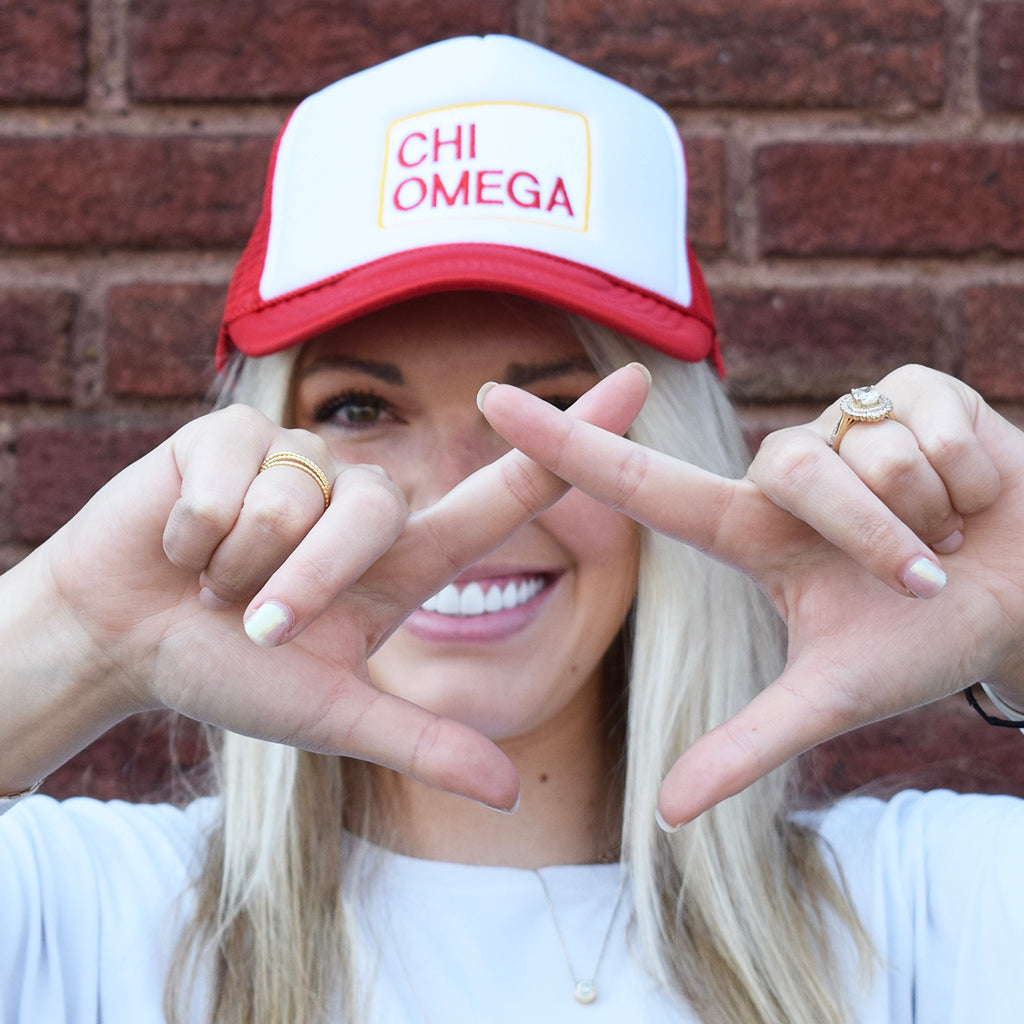 Embroidered Chi Omega Hat - TheMississippiGiftCompany.com