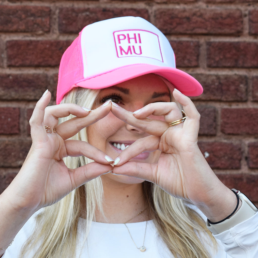 Embroidered Phi Mu Hat - TheMississippiGiftCompany.com
