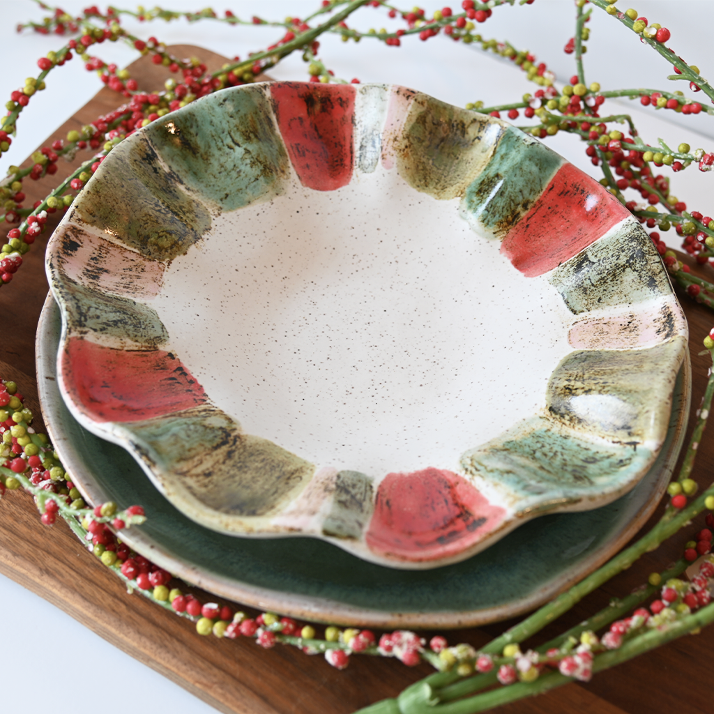 Candy Stripe Mini Freeform Bowl - TheMississippiGiftCompany.com