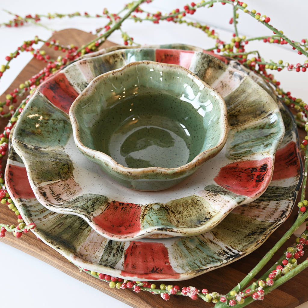 Candy Stripe Mini Freeform Bowl - TheMississippiGiftCompany.com