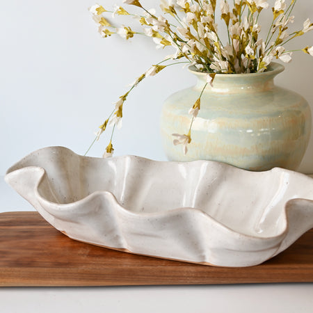 Centerpiece Dish Eyelet White