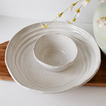 Chip Queso Bowl Eyelet White