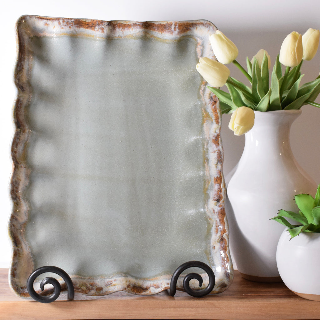 Fluttered Rectangle Tray Peaceful - TheMississippiGiftCompany.com