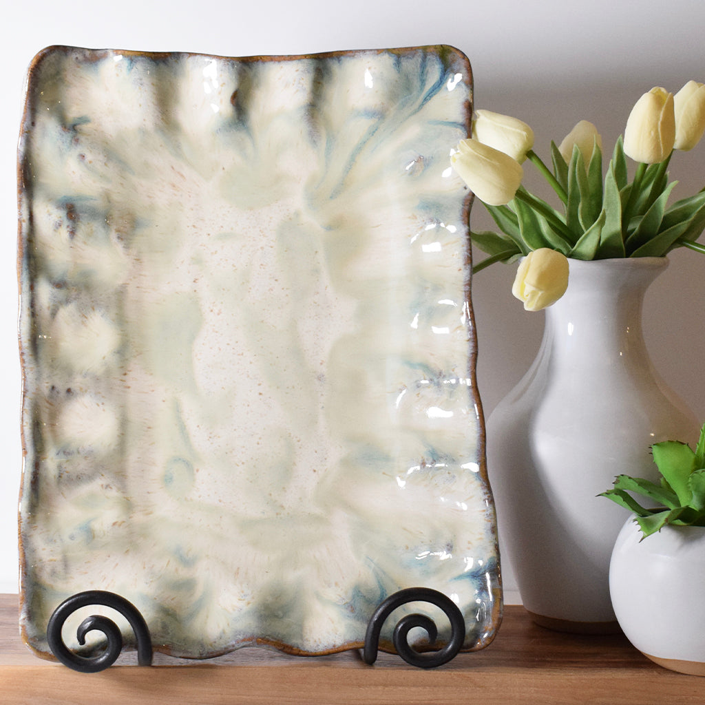Fluttered Rectangle Tray Seaside - TheMississippiGiftCompany.com