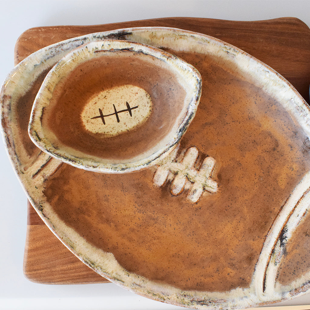 Large Football Platter - TheMississippiGiftCompany.com