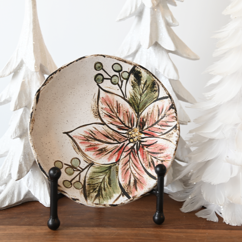 Heirloom Poinsettia Dish - TheMississippiGiftCompany.com