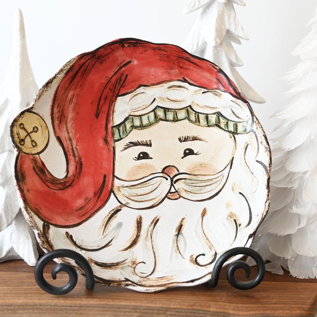 Jingle Jolly Santa Platter - TheMississippiGiftCompany.com