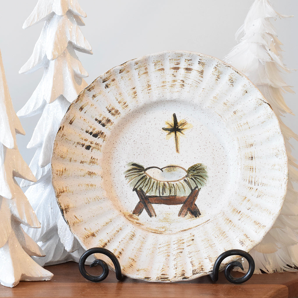 Manger on Crimped Plate - TheMississippiGiftCompany.com