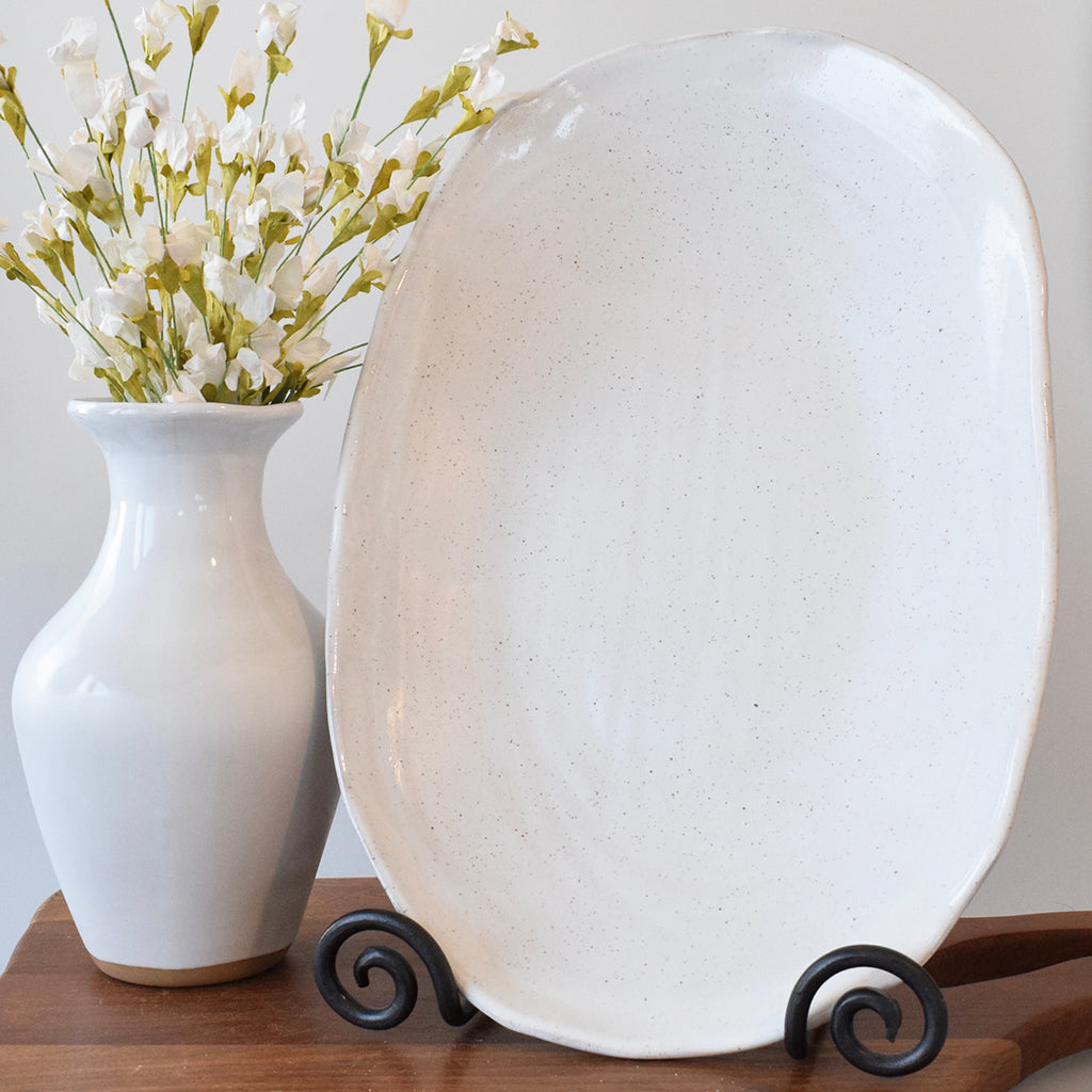 Oval Sandwich Platter-Simply White - TheMississippiGiftCompany.com