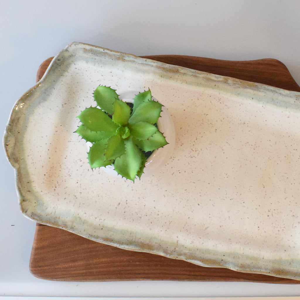 Rectangle Tray with Handles - Hydrangea - TheMississippiGiftCompany.com