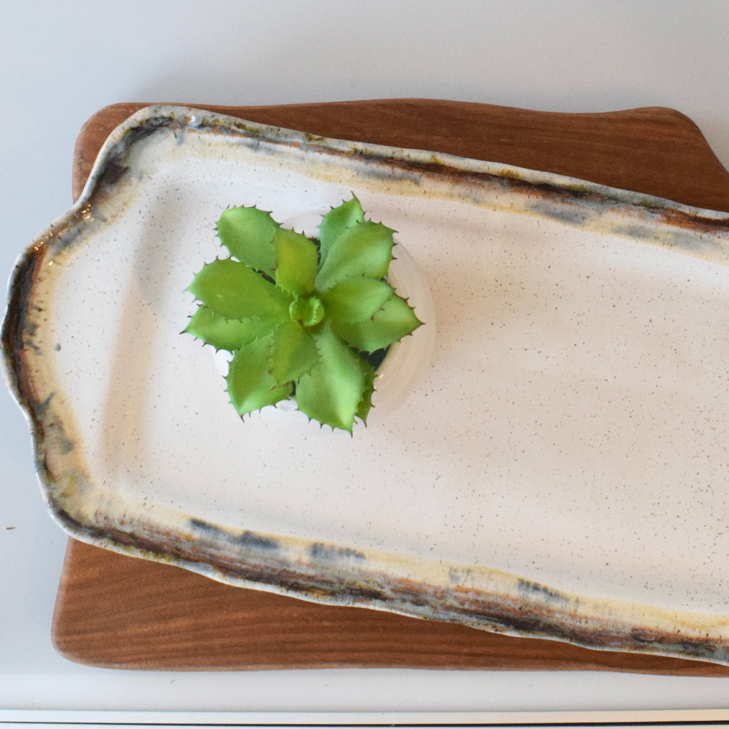Rectangle Tray with Handles - Magnolia - TheMississippiGiftCompany.com