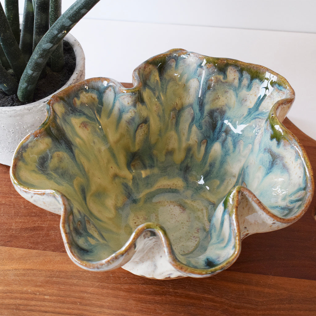 Round Fluted Bowl Seaside - TheMississippiGiftCompany.com