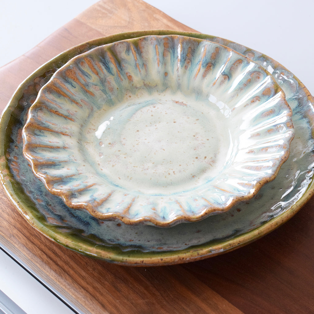 Crimped Salad Plate-Seaside - TheMississippiGiftCompany.com