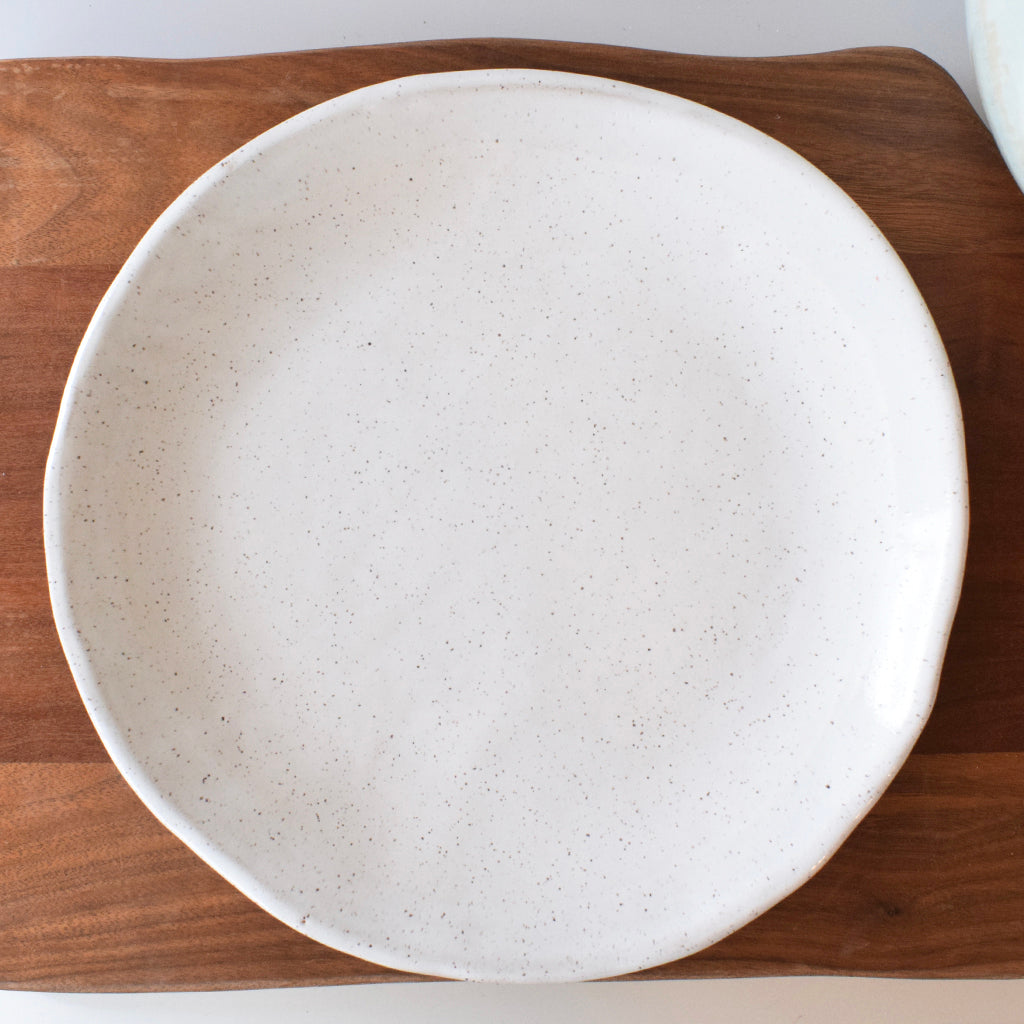 Farmhouse Round Dinner Plate-Simply White - TheMississippiGiftCompany.com
