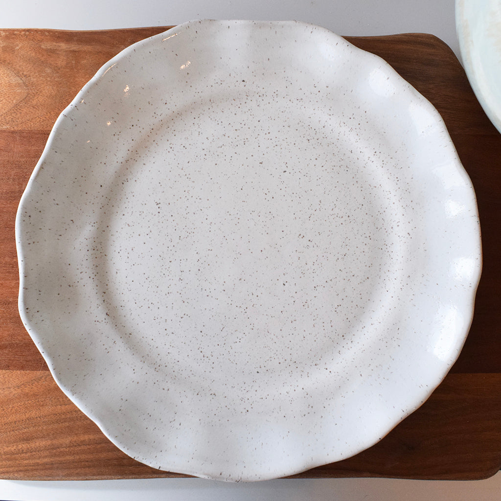 Rimmed Round Dinner Plate-Simply White - TheMississippiGiftCompany.com