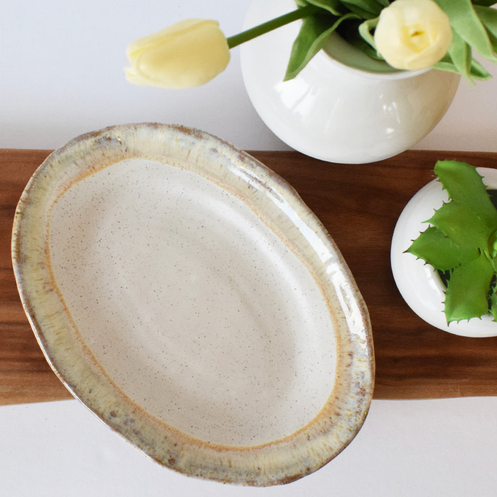 Small Oval Platter Cottonwood - TheMississippiGiftCompany.com