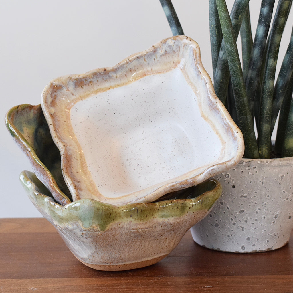 Square Snack Bowl-Cottonwood - TheMississippiGiftCompany.com