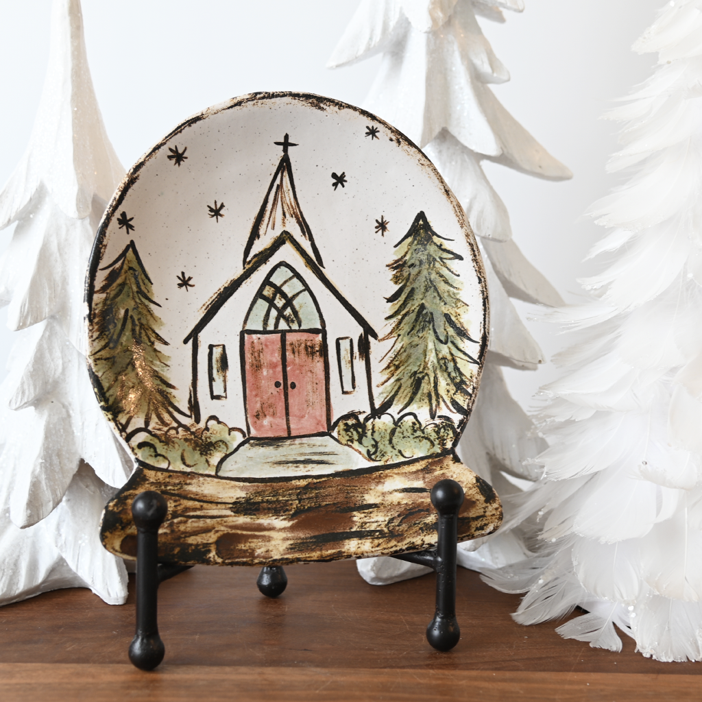 Starry Night Church Dish - TheMississippiGiftCompany.com