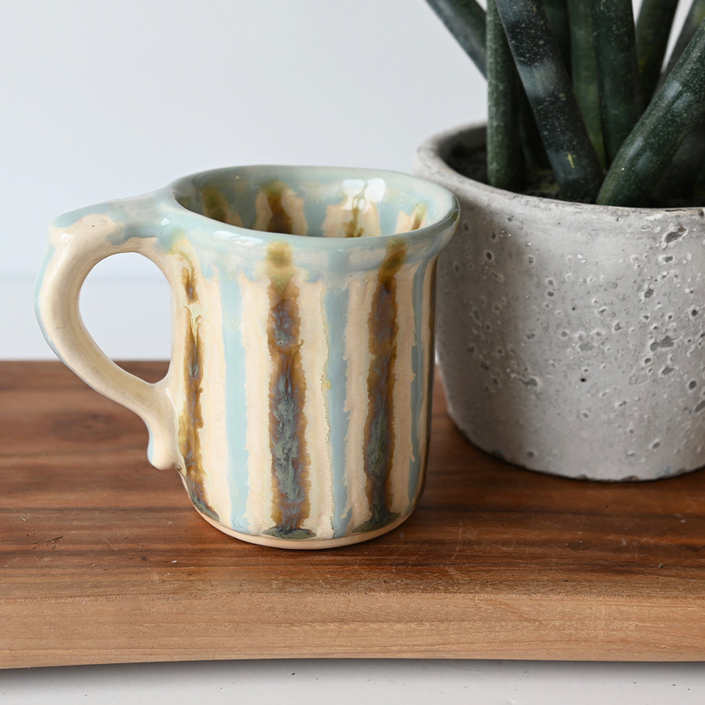 Good Earth Pottery Barrel Mug Teal