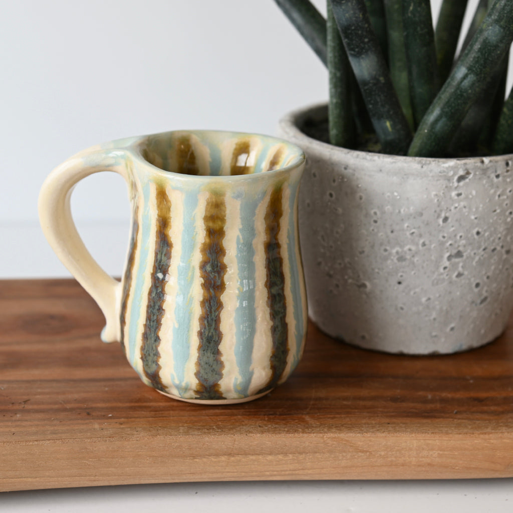 Good Earth Pottery Curved Mug Teal