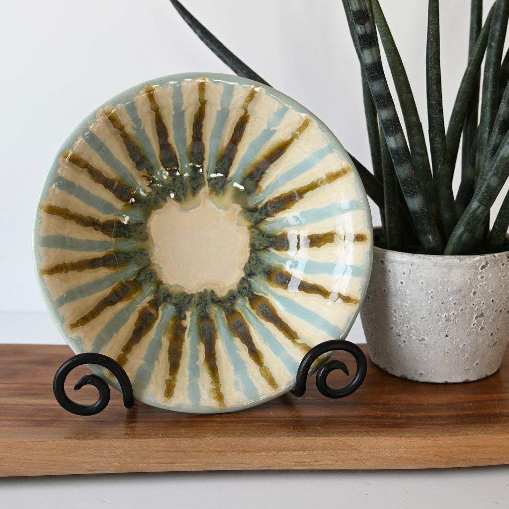 Good Earth Pottery Gumbo Bowl Teal