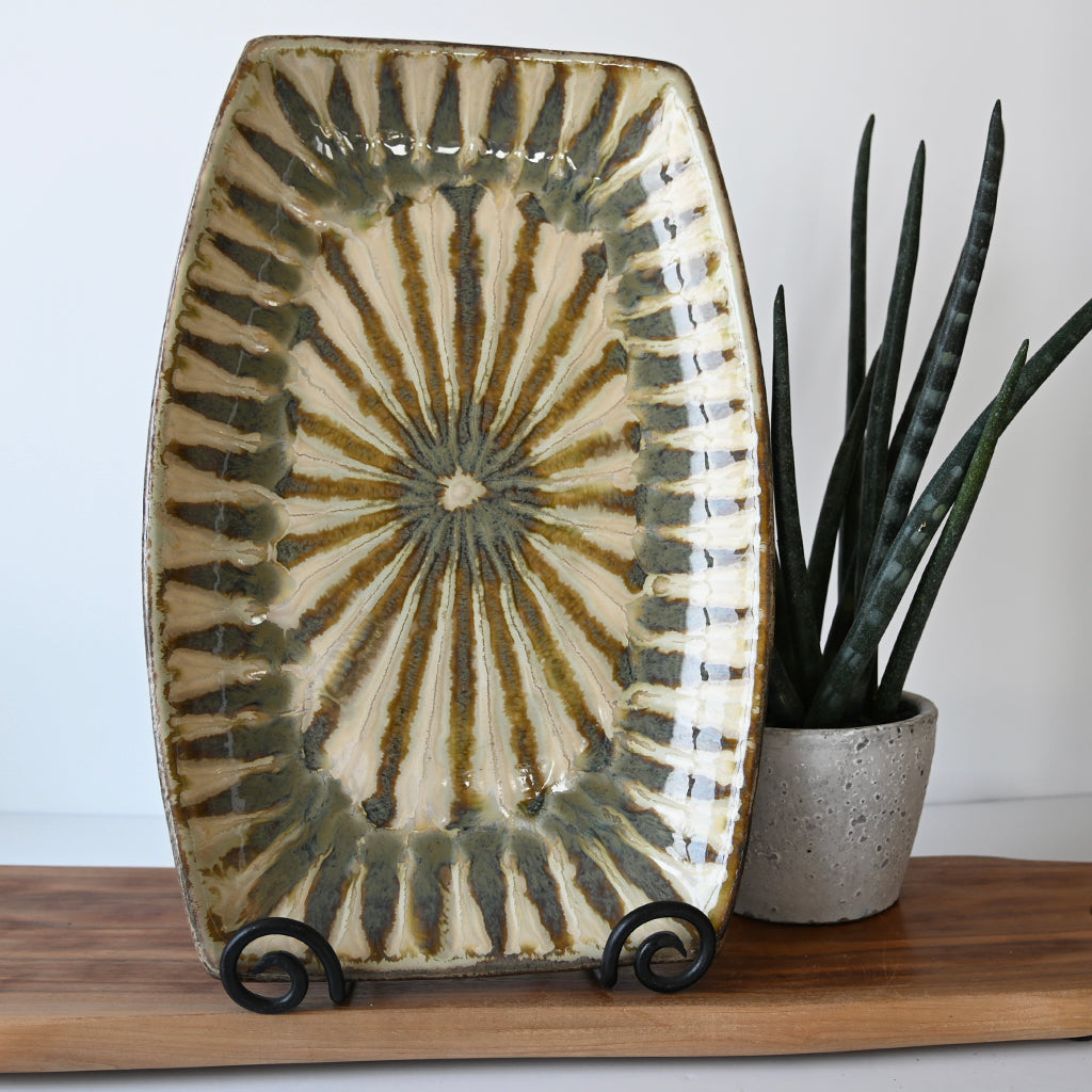 Good Earth Pottery Medium Rectangle Platter Sparrow
