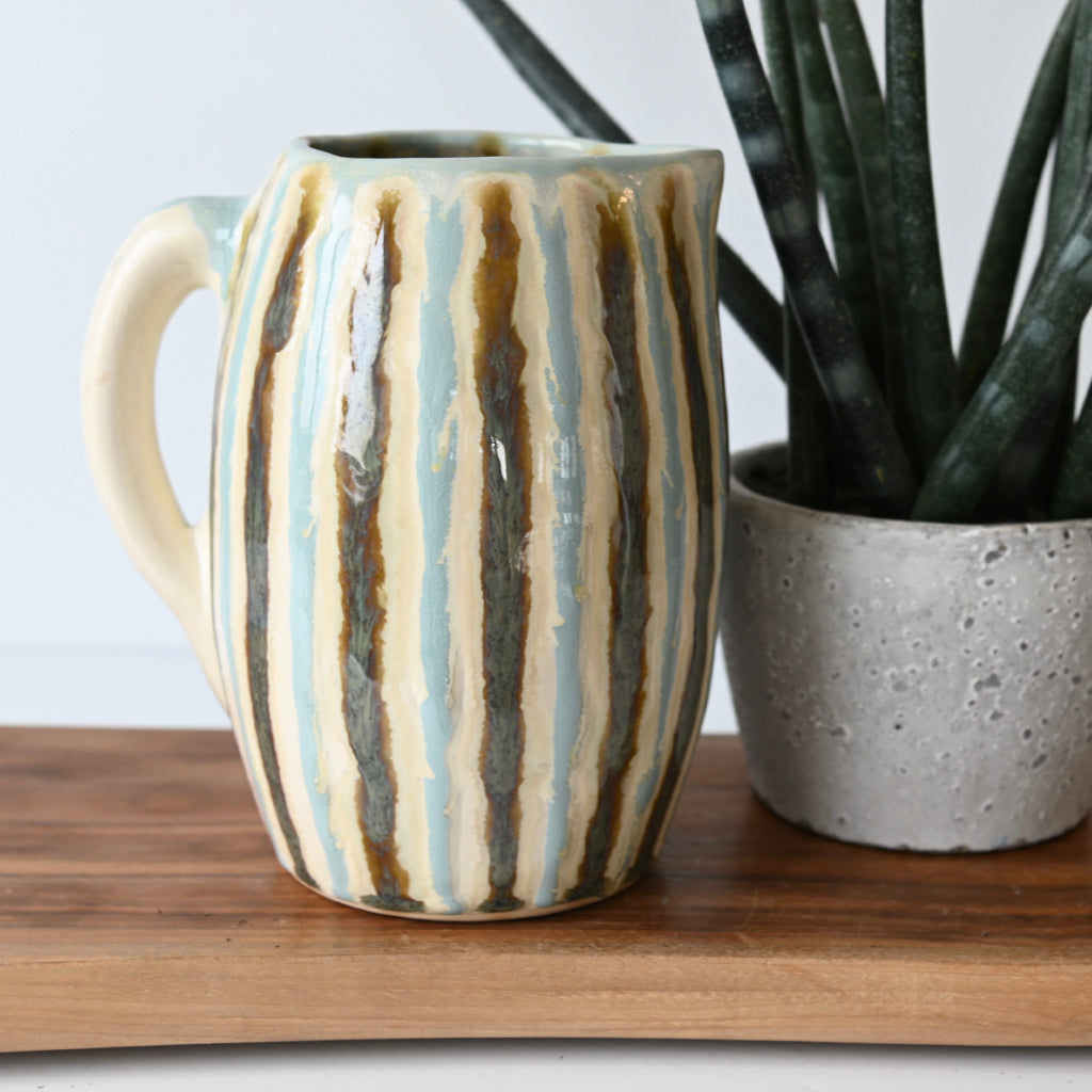 Good Earth Pottery Pitcher Teal