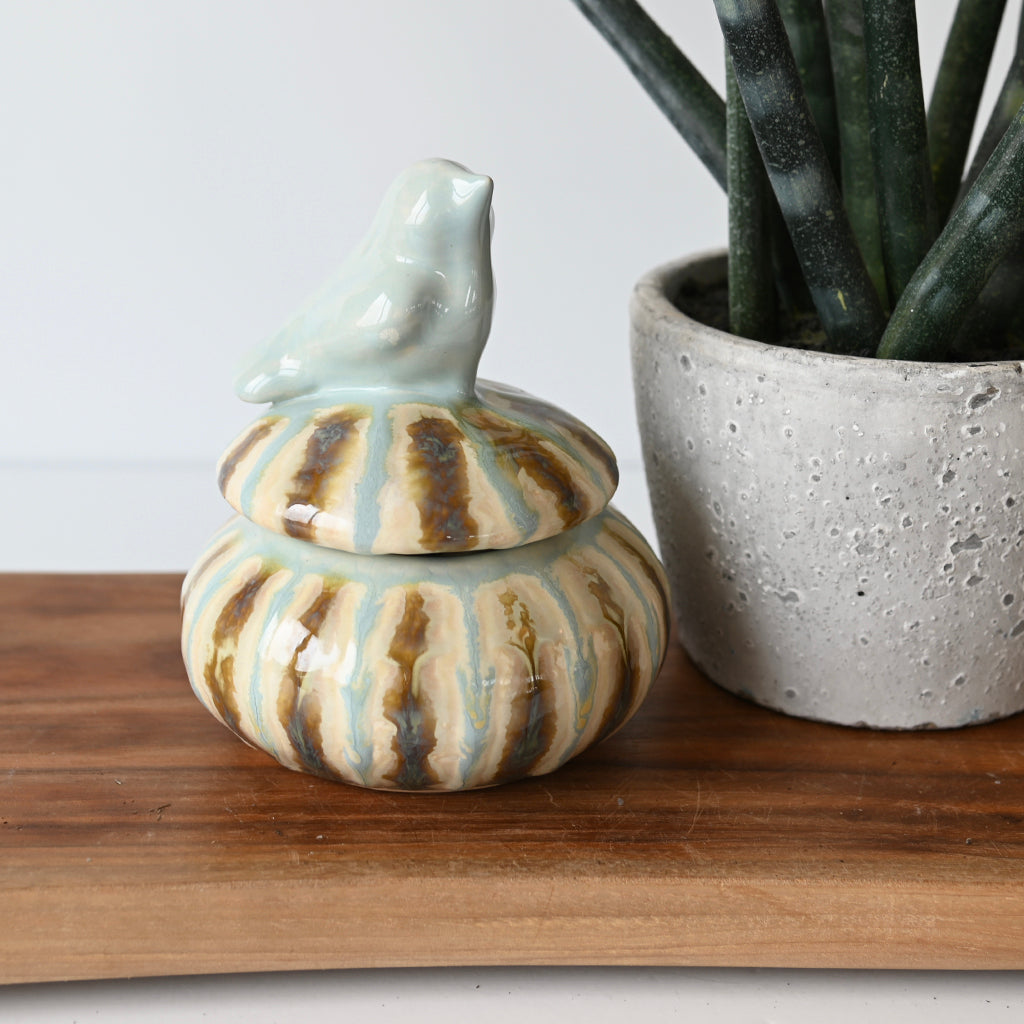 Good Earth Pottery Sugar Bowl Teal