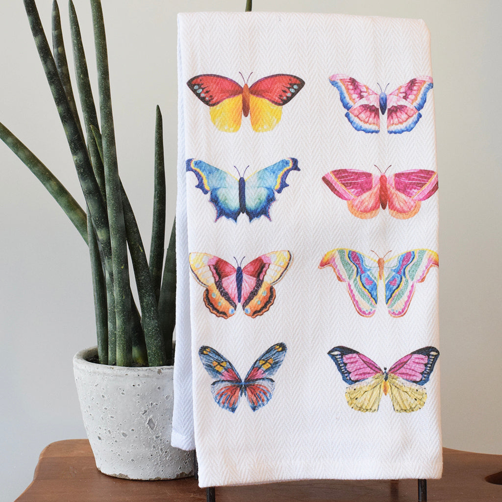Colorful Butterflies Hand Towel - TheMississippiGiftCompany.com