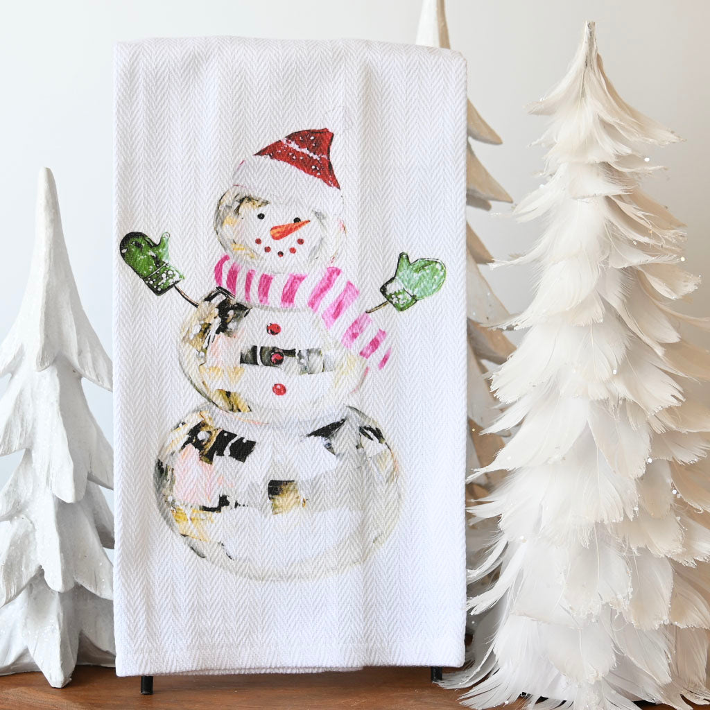 GG Disco Snowman Hand Towel - TheMississippiGiftCompany.com