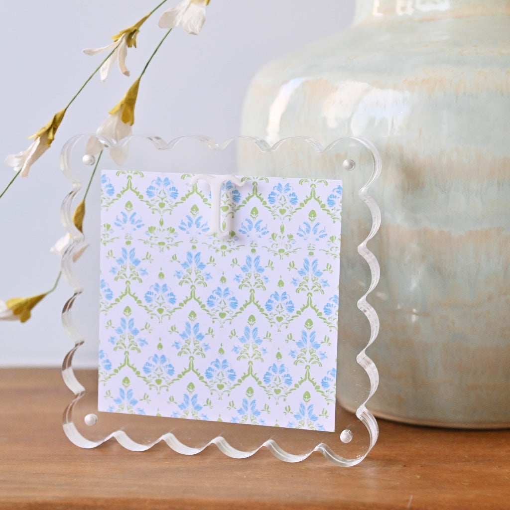 Scalloped Initial Acrylic Frame - TheMississippiGiftCompany.com