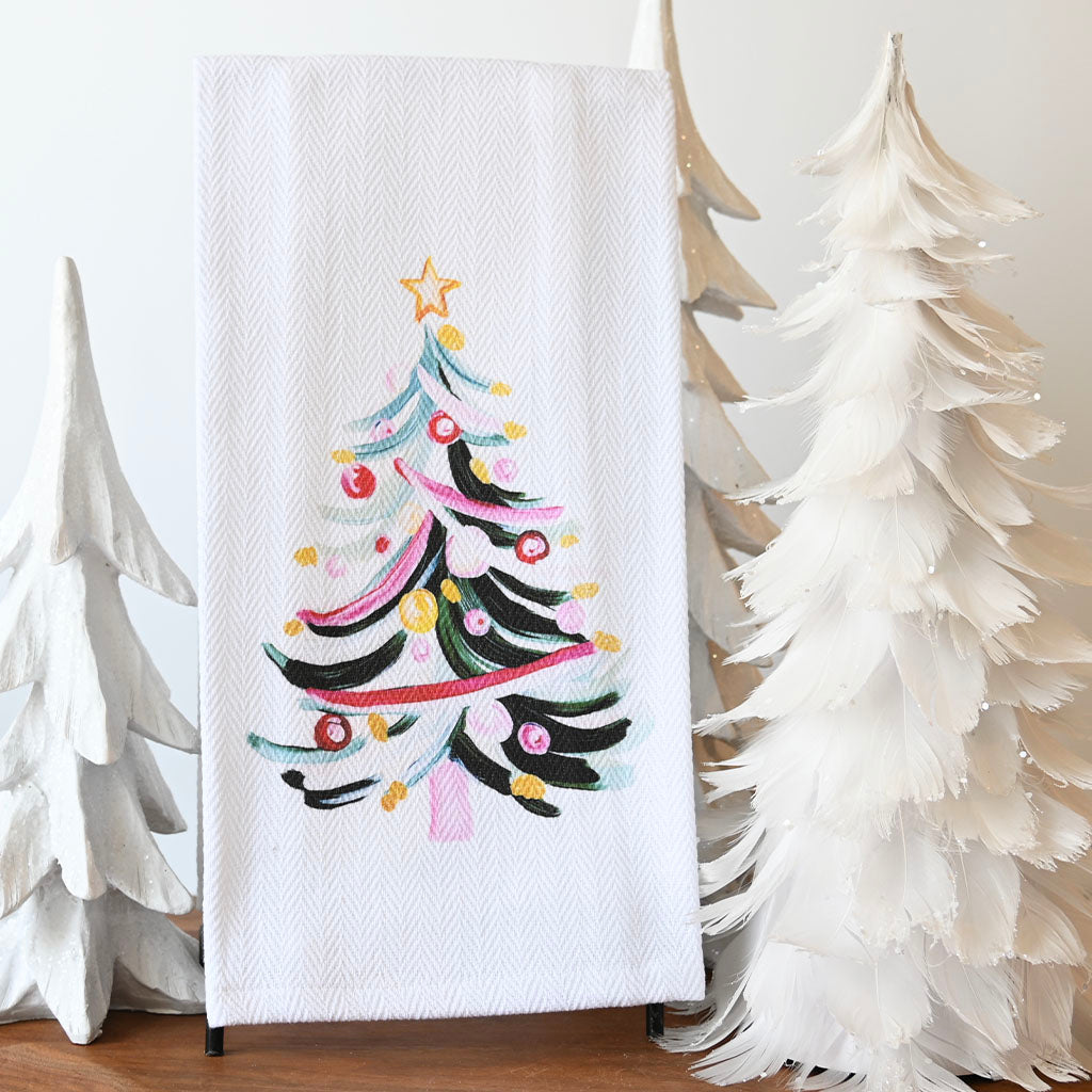 GG Whimsical Christmas Tree Hand Towel - TheMississippiGiftCompany.com