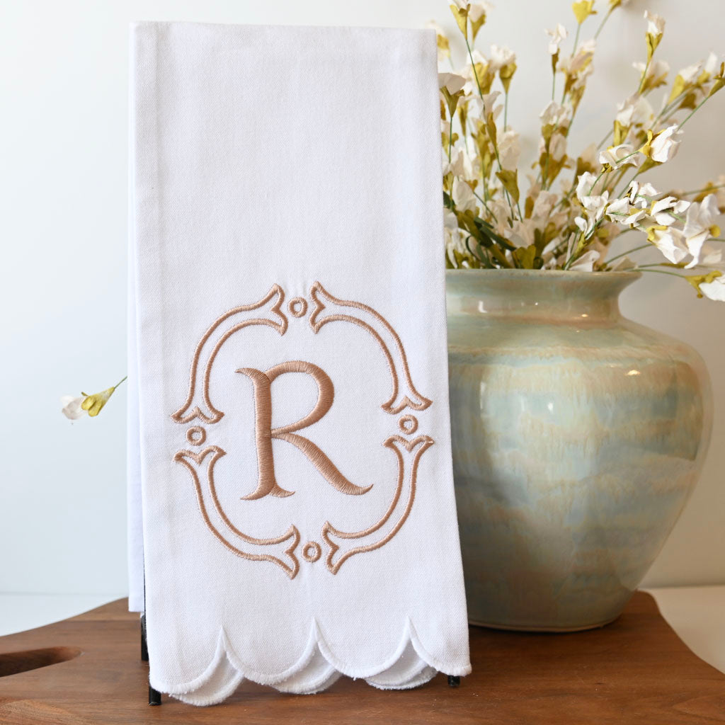 HBAT Blush Initial Hand Towel - TheMississippiGiftCompany.com