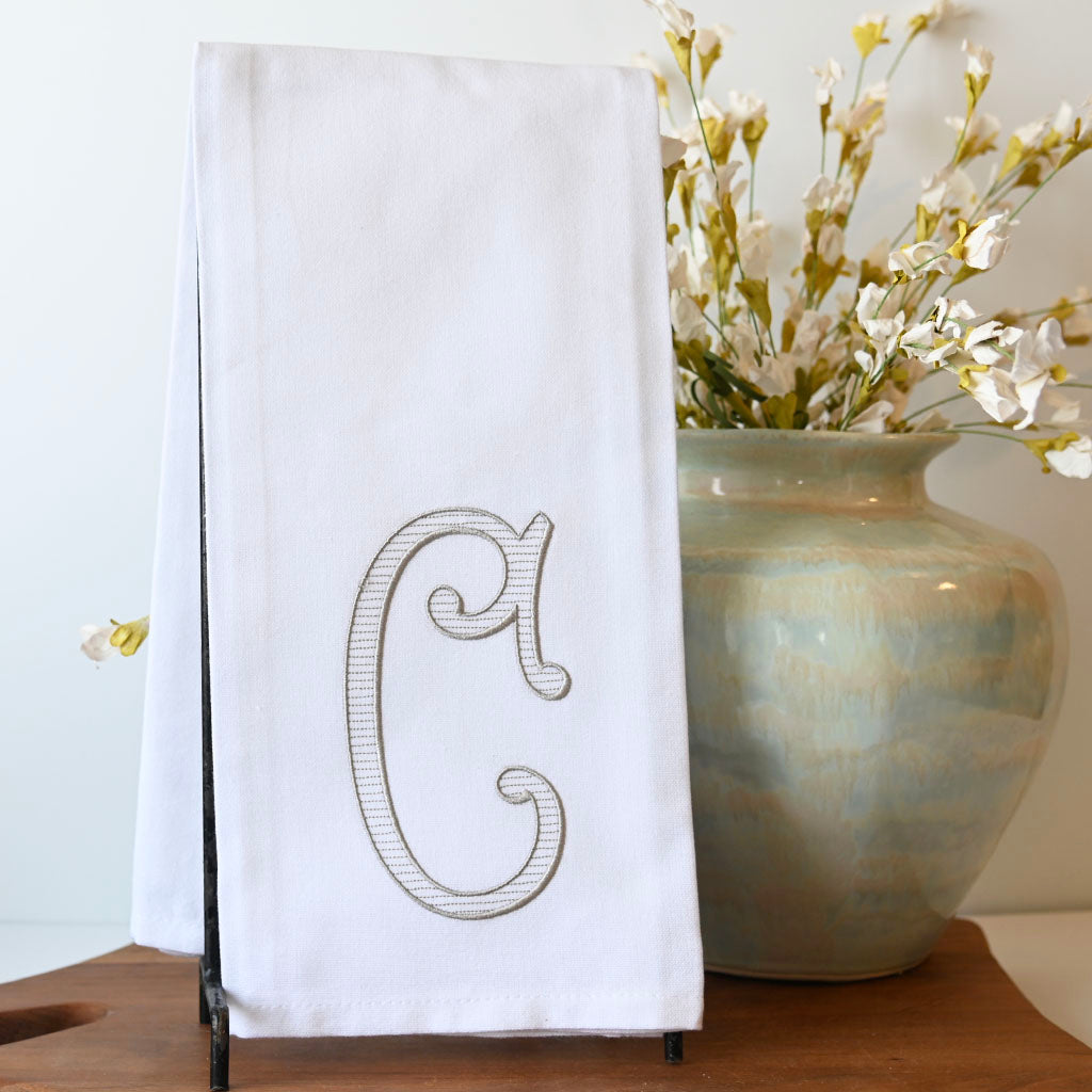 HBAT Striped Letter Initial Hand Towel - TheMississippiGiftCompany.com