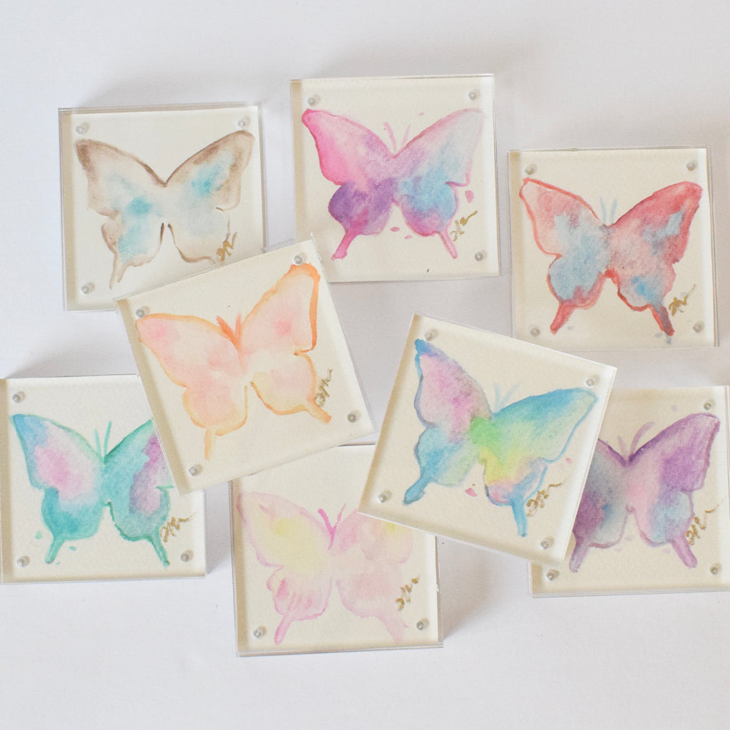 Haley Farris 4"x4" Watercolor Butterfly - TheMississippiGiftCompany.com