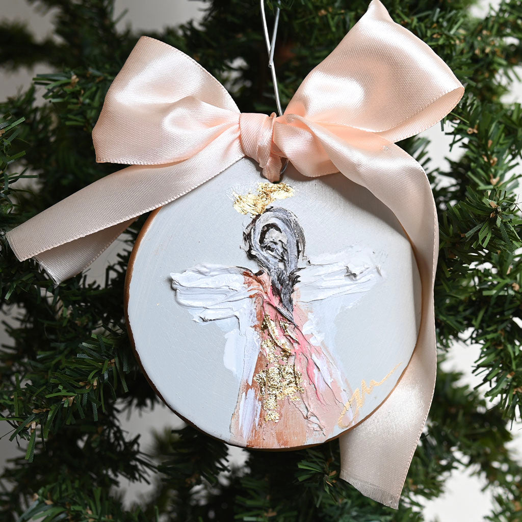 Haley Farris Psalm 91 Ornament Peach - TheMississippiGiftCompany.com