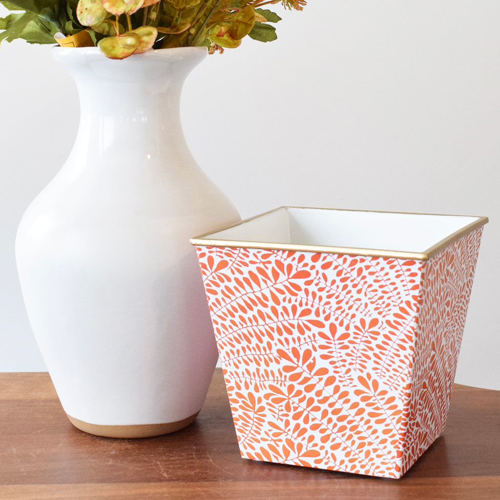 Orange Garden Patterned Candle - TheMississippiGiftCompany.com