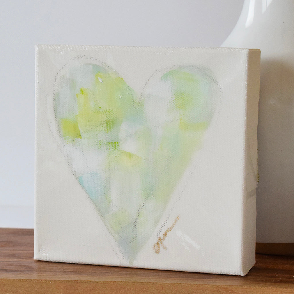 Haley Farris Pastel Green Heart Large - TheMississippiGiftCompany.com