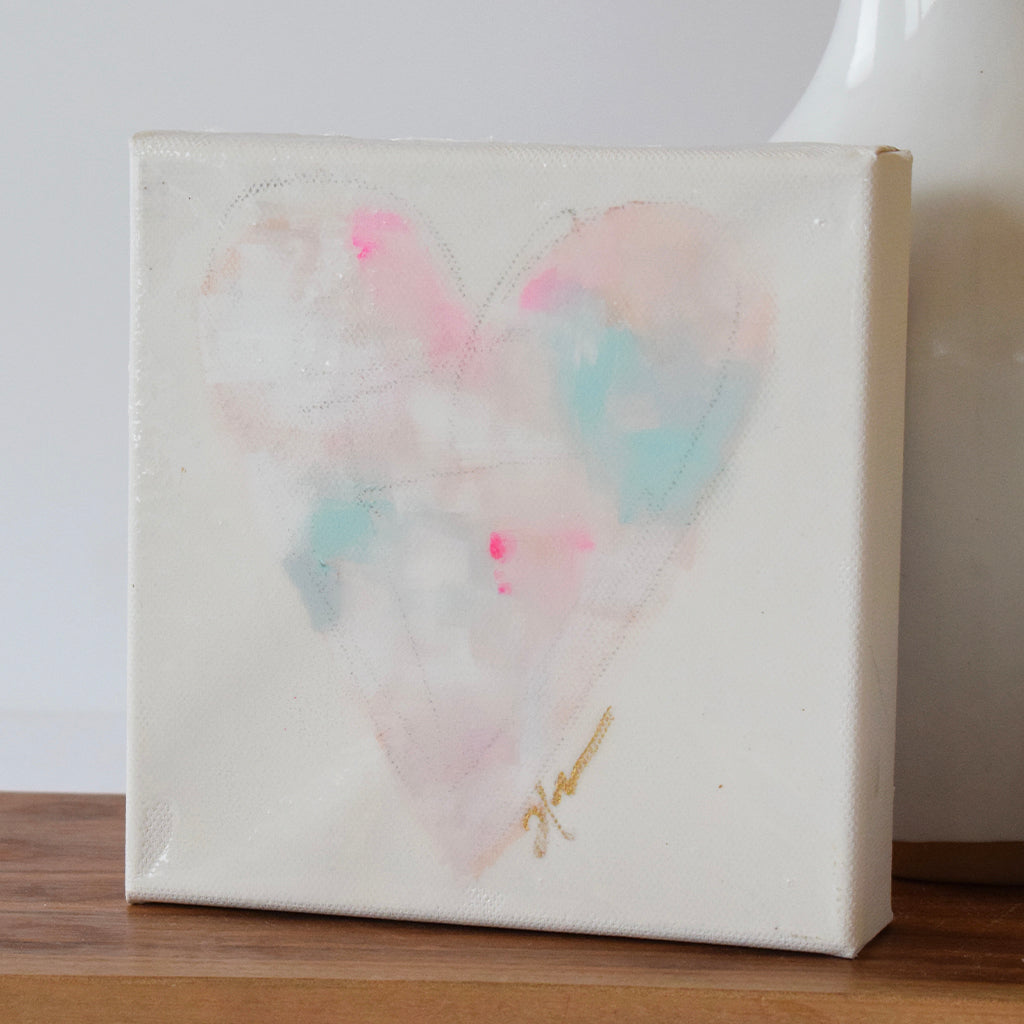 Haley Farris Pastel Pink Heart Large - TheMississippiGiftCompany.com