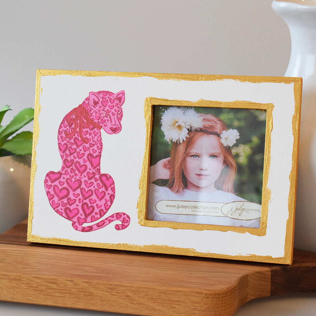 4"x4" Frame Pink Leopard - TheMississippiGiftCompany.com