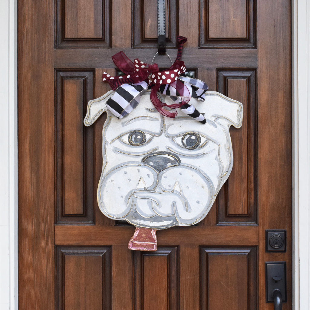 Bulldog Head Door Hanger - TheMississippiGiftCompany.com