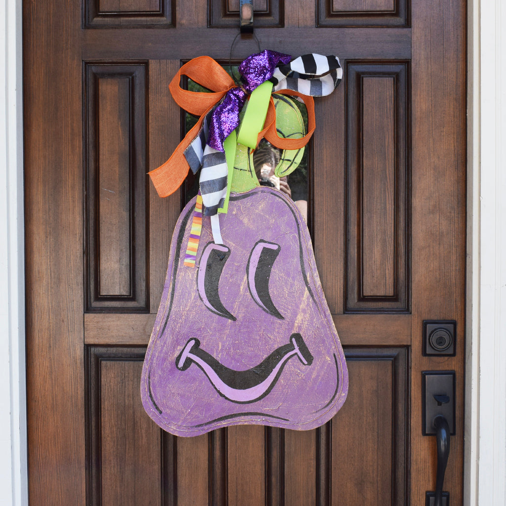 Funky Pumpkin Door Hanger - TheMississippiGiftCompany.com