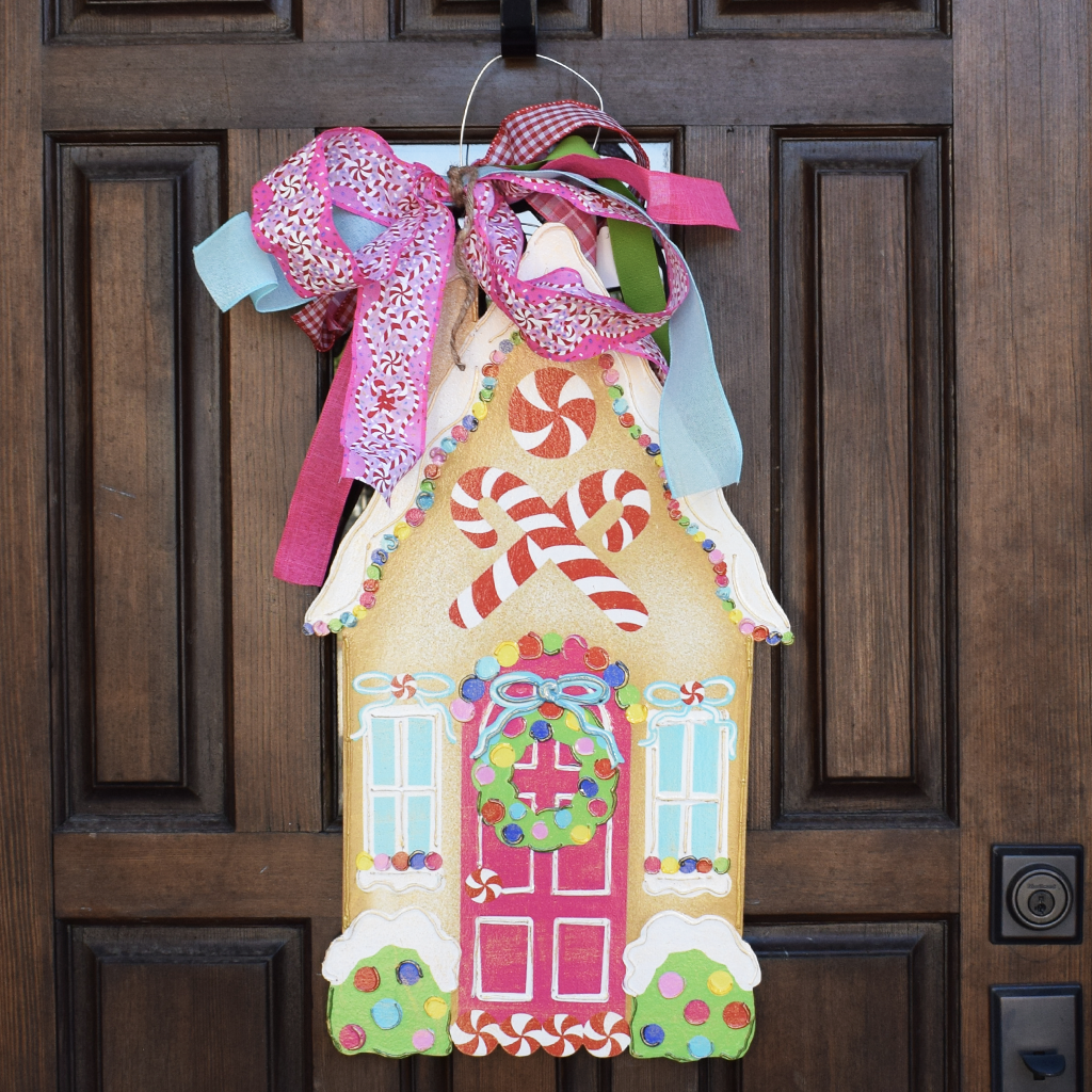 Gingerbread House Door Hanger - TheMississippiGiftCompany.com