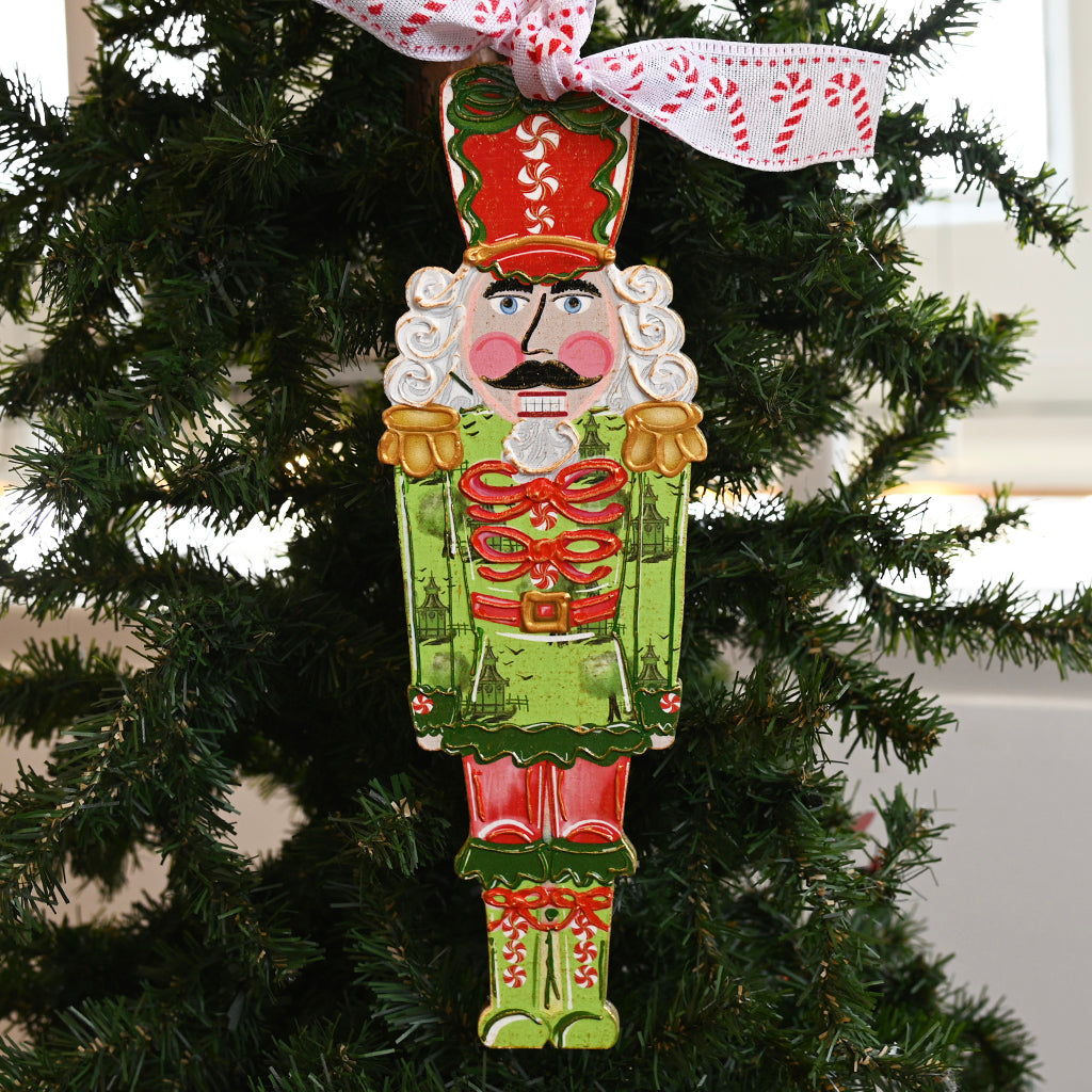 Red Nutcracker Wooden Ornament - TheMississippiGiftCompany.com