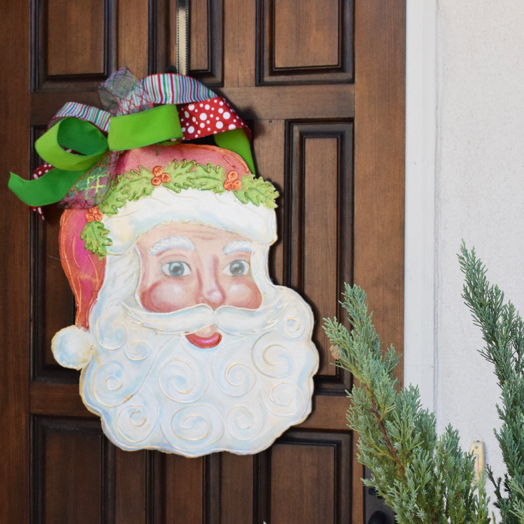 Santa Face Door Hanger - TheMississippiGiftCompany.com