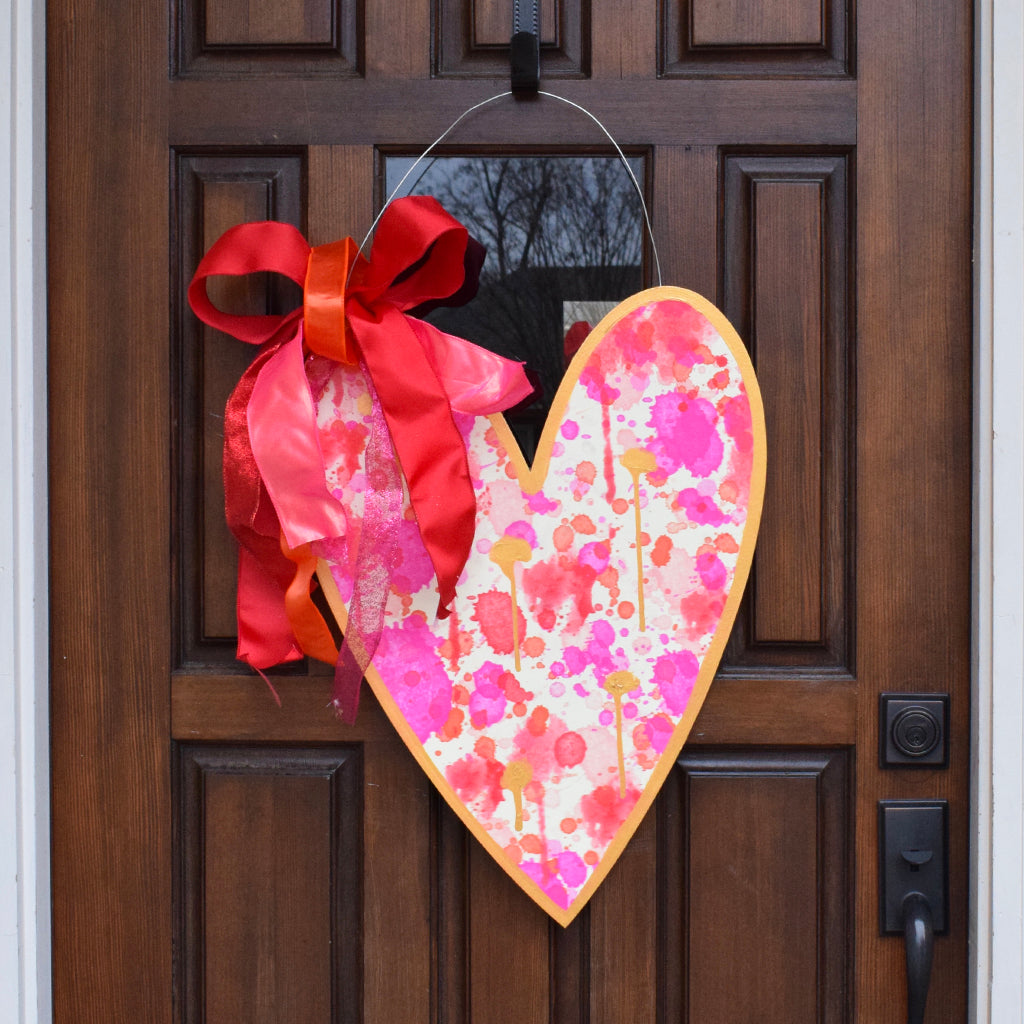 Splatter Heart Door Hanger - TheMississippiGiftCompany.com