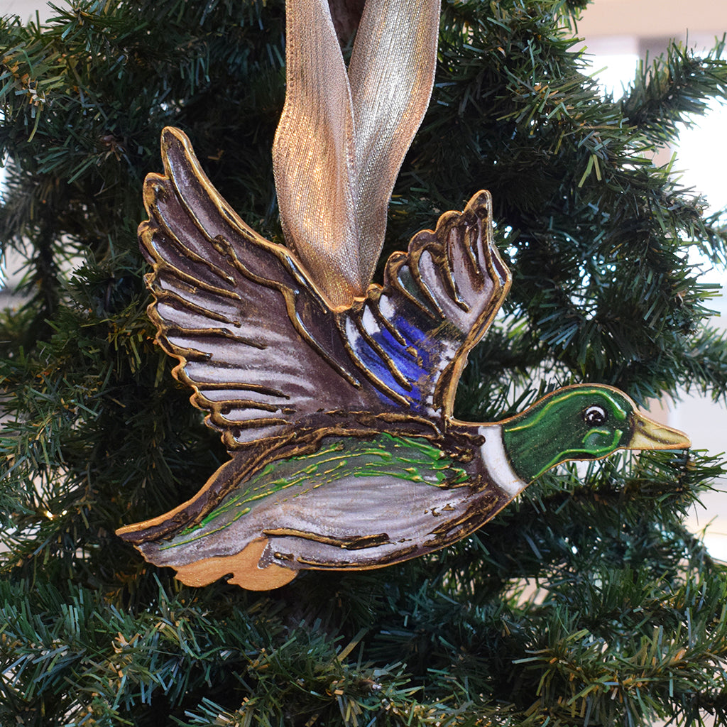 Wooden Mallard Ornament - TheMississippiGiftCompany.com